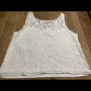 Hollister White lace crop top small
